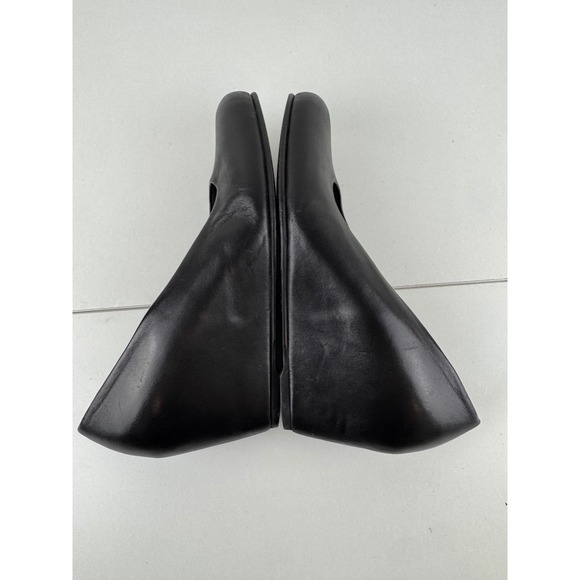 Stuart Weitzman Leather Black Wedges Heels Shoes Womens‎ Size 8Minimalist Work - Picture 7 of 11